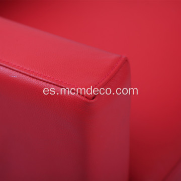 Silla de sofá de cuero genuino rojo